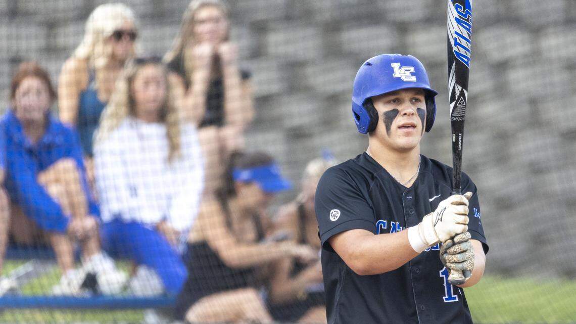 Lexington Catholic's Brady Wasik (15) during a 43rd district high school baseball game, Tuesday, April 28, 2026 at Lexington Christian High School in Lexington, Ky.