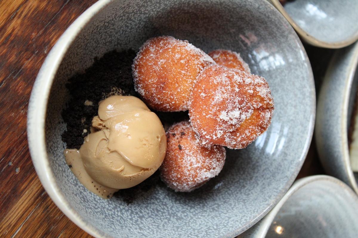 The main attraction of desserts at Crust is Coffee and Doughnuts ($11). It was put on the menu after being a popular special item at sister restaurant Bella Notte.