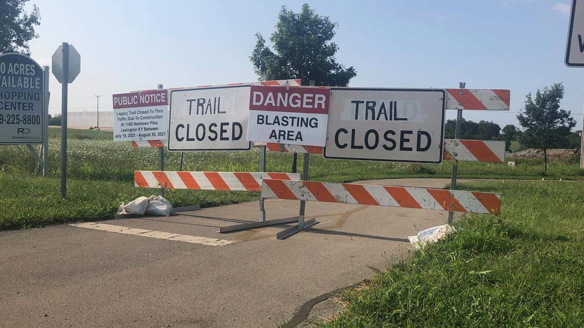 A section of the Legacy Trail between Newtown Springs Drive and Citation Boulevard will close March 30, 2026 while crews work on the Newtown Pike widening project.