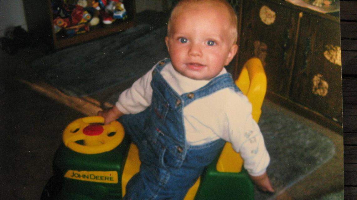 Kayden Branham, 22 months old, died after ingesting a drain cleaner used in cooking meth. He was about a year old in this photo.