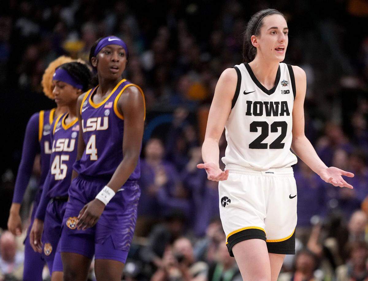 Iowa star Caitlin Clark was whistled for a critical technical foul during last season’s NCAA title game that would result in a different penalty this season under one of the new rules adopted for 2023-24.