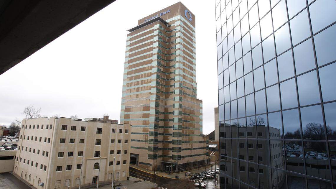 Photograph of Kincaid Towers, in the middle, in downtown Lexington, Ky., Tuesday, March, 04, 2008.