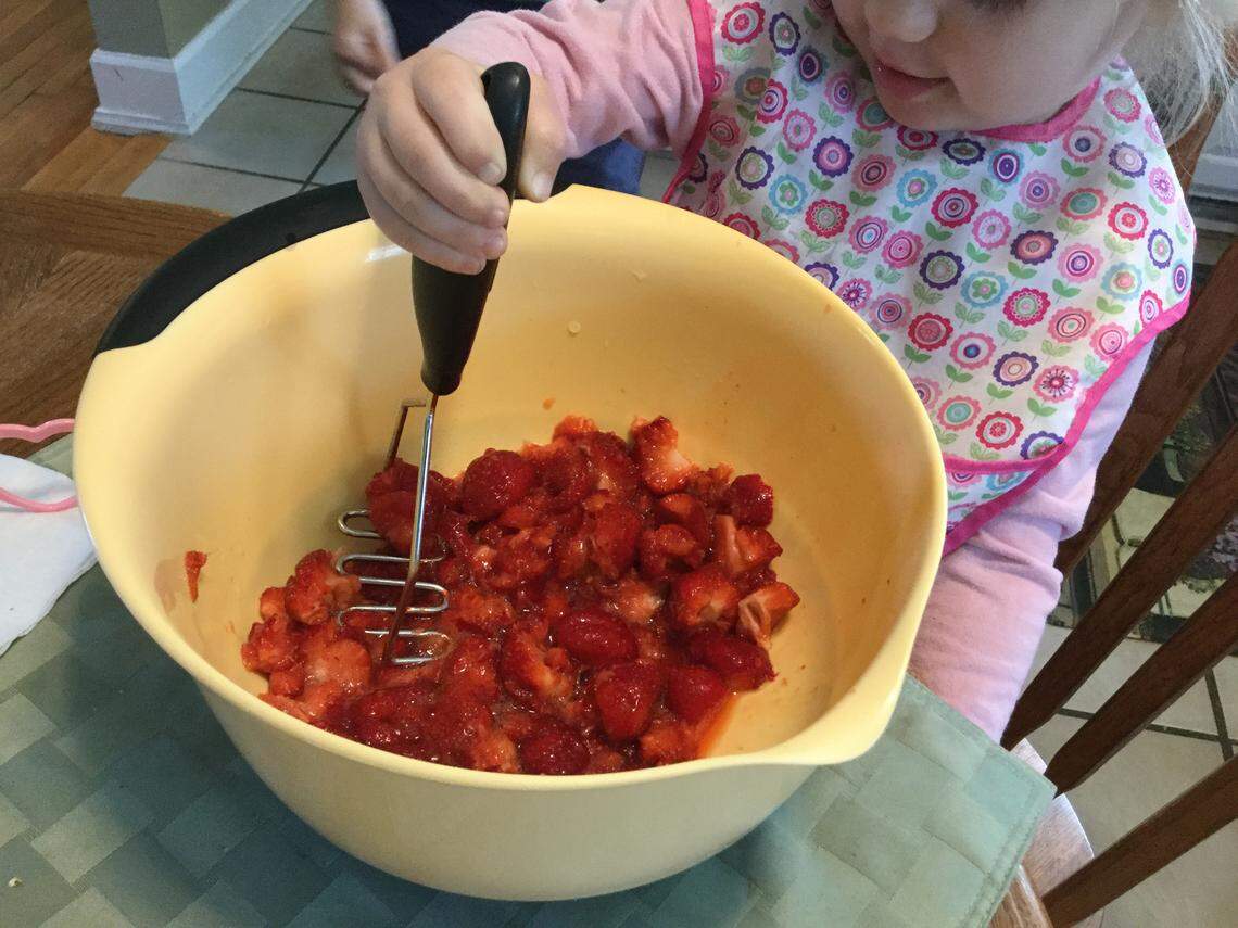 While you may not be able to pick berries as a family this year, jam making is a great option. The kids can mash berries while you get container ready for the final product. It can get a bit messy but that’s part of the fun.