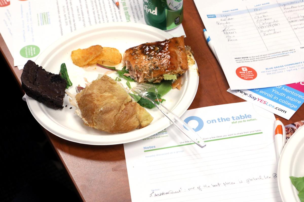 Lunch and community input were featured Wednesday during the On The Table discussion at Global Lex in Lexington. Photo by Matt Goins