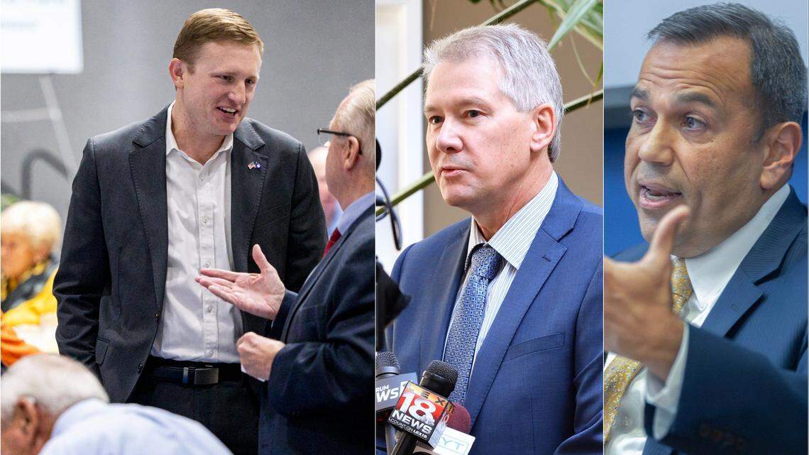 Democratic candidate for Kentucky’s 6th Congressional District Zach Dembo and GOP candidates Greg Plucinski and Ralph Alvarado.