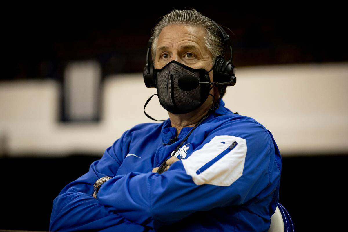 Kentucky Coach John Calipari was interviewed by the SEC Network during the Wildcats’ Pro Day in Memorial Coliseum on Thursday night.