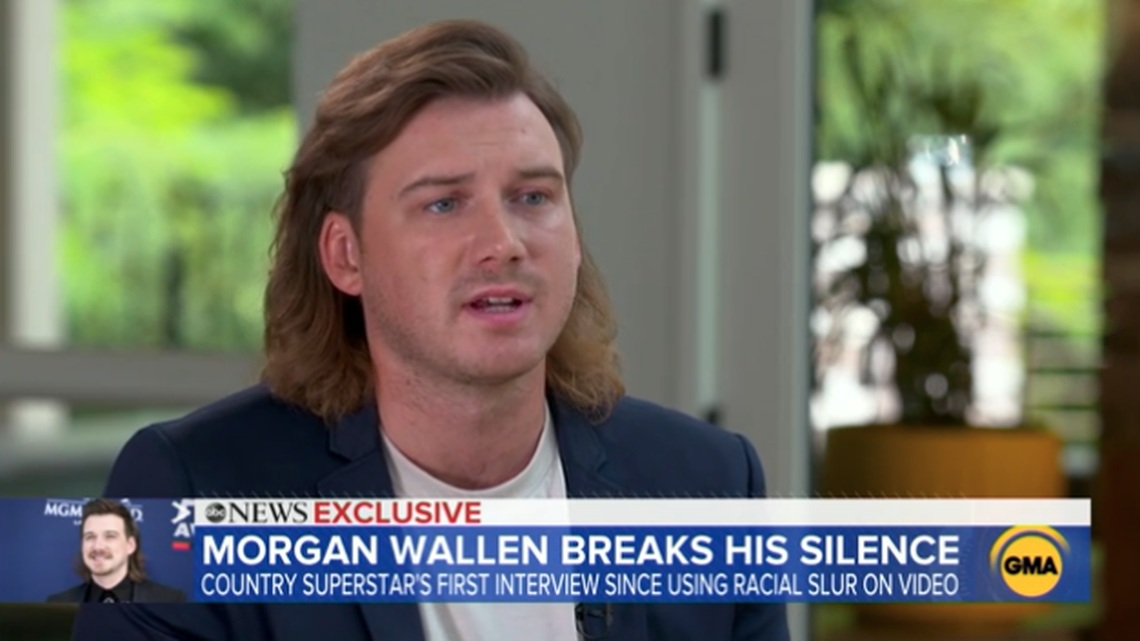 Morgan Wallen was sat down Friday with “Good Morning America” in his first interview after being caught in a viral video saying a racial slur.