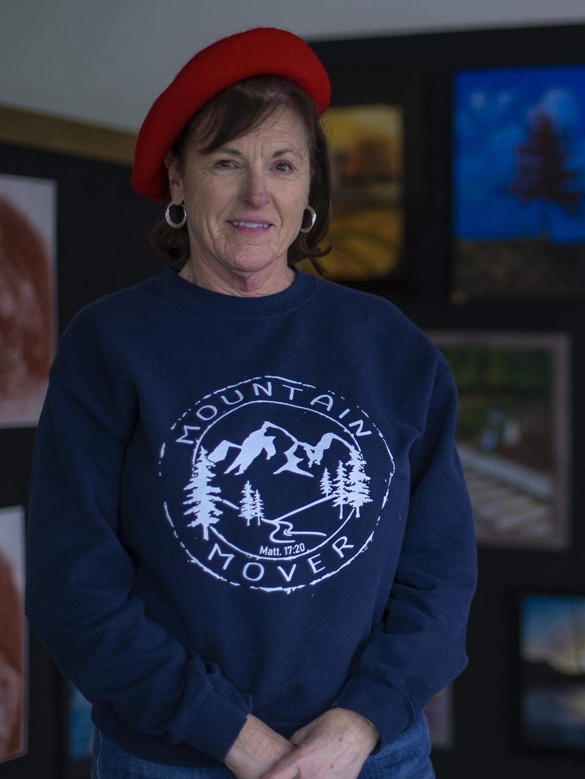 Artist Norma Jean Anderson poses for a portrait at her new studio and art gallery in Albany.