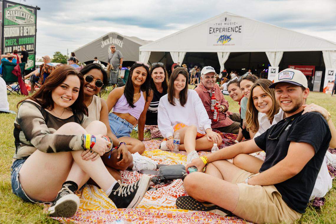 Music fans at Bourbon & Beyond in 2024, with a Jack Daniel’s experience in the background.