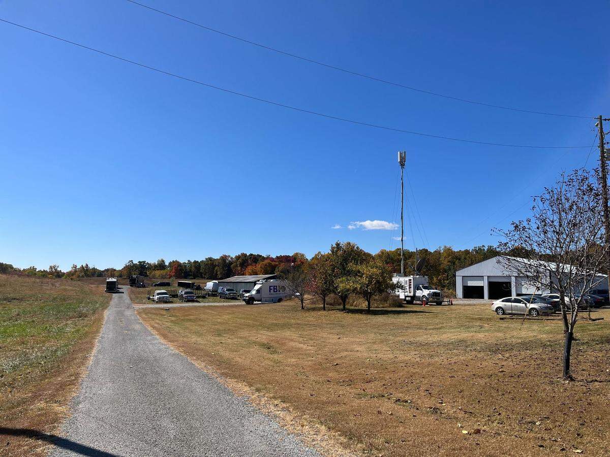 FBI vehicles were seen at a farm that the FBI was searching Monday, OCt. 17, 2022, in connection to Crystal Rogers’ disappearance.
