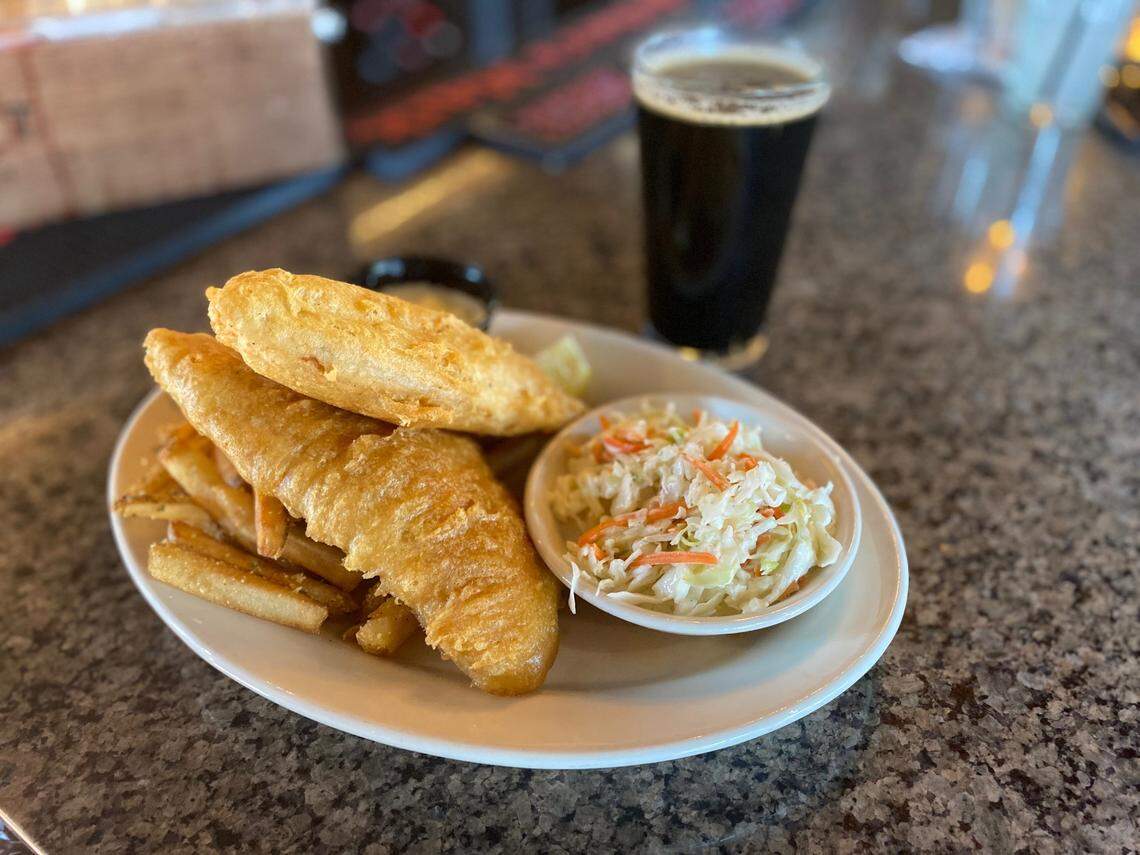 The beer-battered white fish, fries, creamy cole slaw and house-made tartar sauce as well as a fish sandwich is available at J. Render’s Southern Table & Bar during Lent.