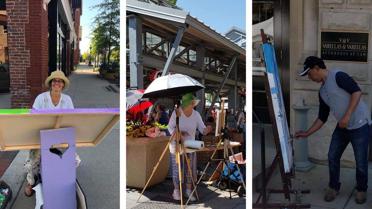 Some participating artist in a recent Paint the Town event put on by Arts Connect. The popular event is scheduled for June 26.
