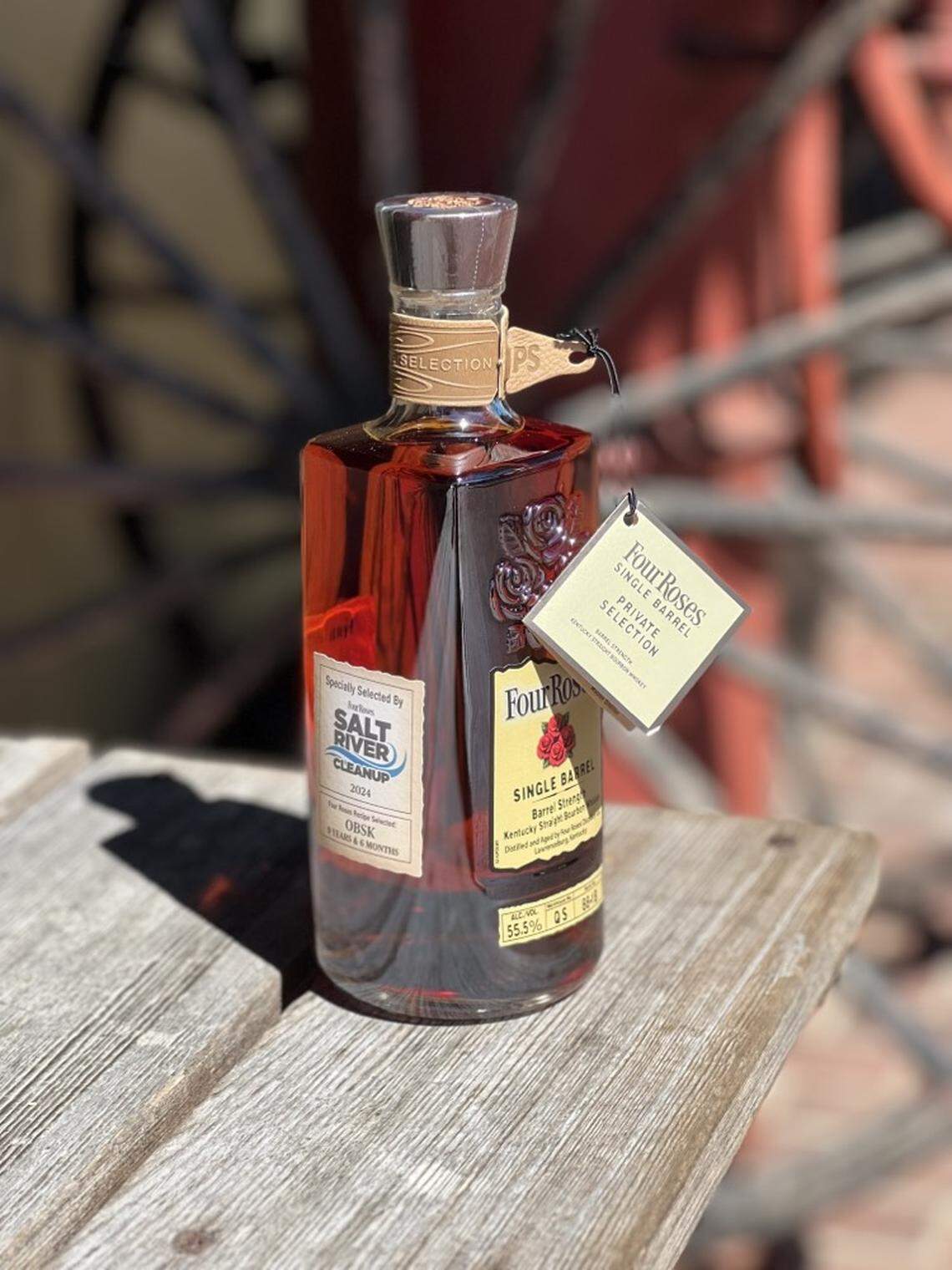 The Four Roses Salt River Cleanup bottle will be available in the Lawrencebug distillery gift shop on Oct. 17.