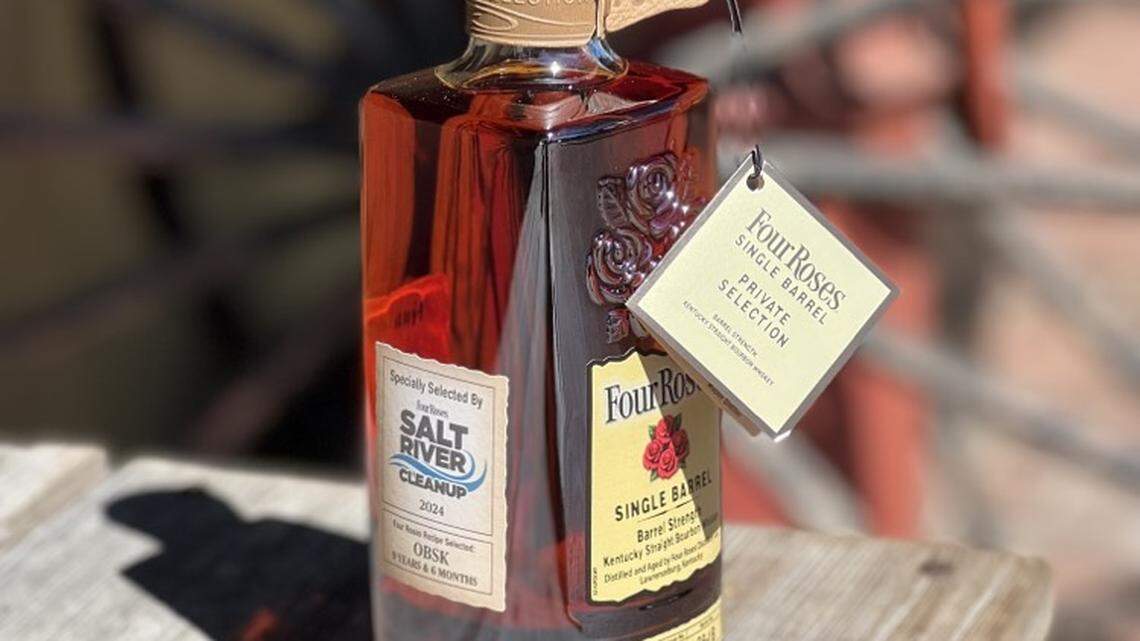 The Four Roses Salt River Cleanup bottle will be available in the Lawrencebug distillery gift shop on Oct. 17.