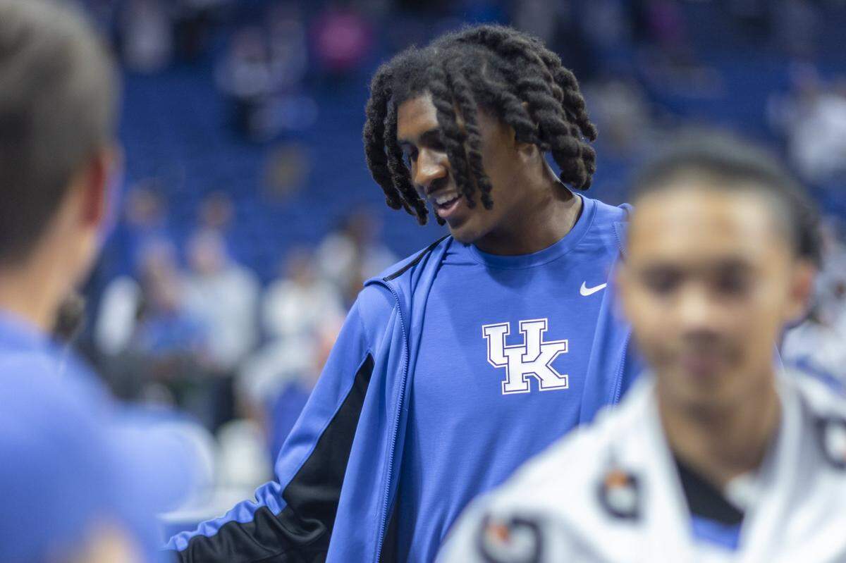 Kentucky forward Jayden Quaintance following a game against Valparaiso at Rupp Arena on Nov. 7.