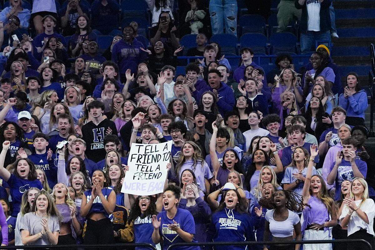 The Bowling Green student section shows out for Friday’s Boys’ Sweet 16 quarterfinal win by the Purples.