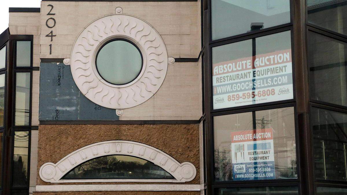Some of the outside face, or exterior wall, of the restaurant building at 2041 Richmond Road is missing
