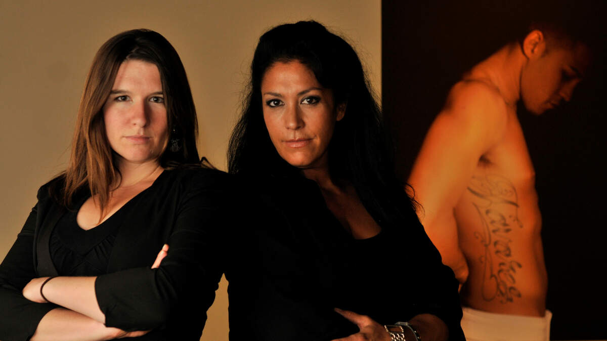 Photographer Angela Baldridge, left, and Barbara LoMonaco, a Transylvania University anthropology professor and vice president for student affairs, collaborated on the exhibit.
