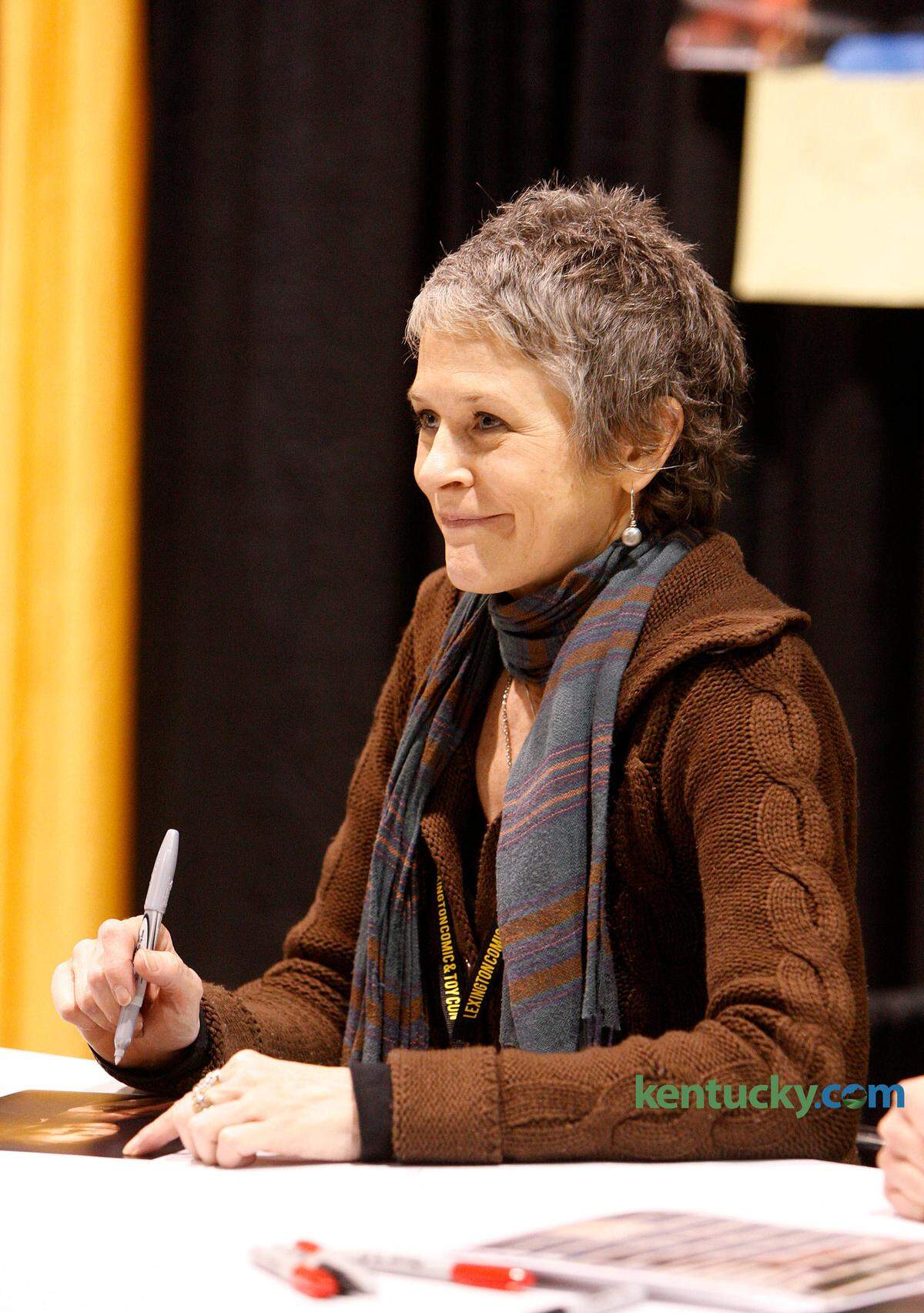 Lexington native Melissa McBride, who currently stars in The Walking Dead, signed autographs during the VIP preview night at the Lexington Comic and Toy Convention.
