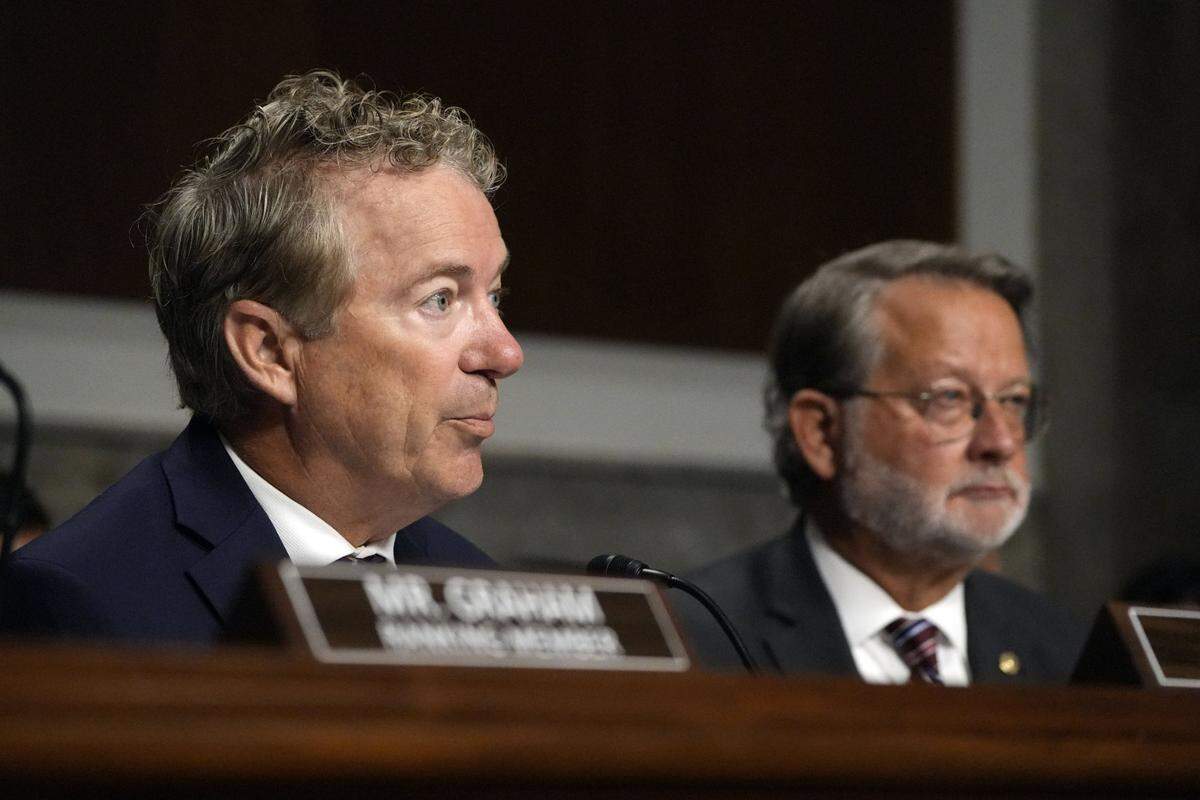 Jul 30, 2024; Washington, DC, USA; Senate Homeland Security Committee Ranking Member Rand Paul, R-Ky.,  is seen before Ronald L. Rowe, Jr, Acting Director of the U.S. Secret Service and Paul Abbate, Deputy Director of the Federal Bureau of Investigation, testify on the attempted assassination of former President Donald Trump during a joint hearing with the Senate Homeland Security Committee and the Senate Judiciary Committee on July 30, 2024 in Washington.. Mandatory Credit: Josh Morgan-USA TODAY