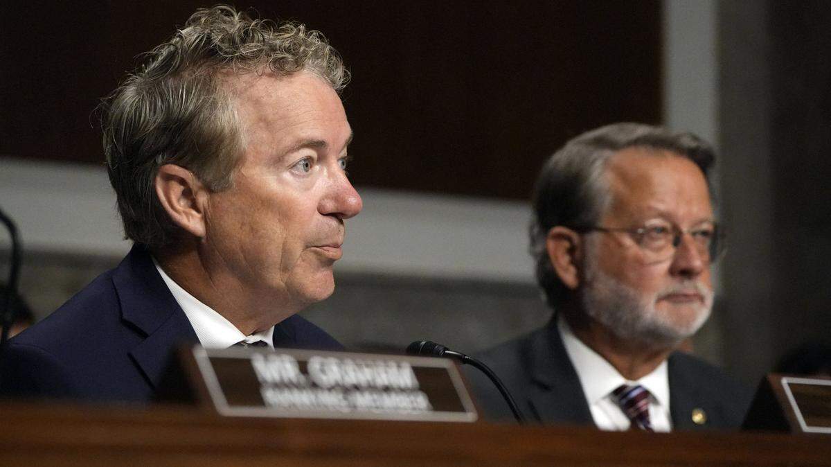 Jul 30, 2024; Washington, DC, USA; Senate Homeland Security Committee Ranking Member Rand Paul, R-Ky.,  is seen before Ronald L. Rowe, Jr, Acting Director of the U.S. Secret Service and Paul Abbate, Deputy Director of the Federal Bureau of Investigation, testify on the attempted assassination of former President Donald Trump during a joint hearing with the Senate Homeland Security Committee and the Senate Judiciary Committee on July 30, 2024 in Washington.. Mandatory Credit: Josh Morgan-USA TODAY