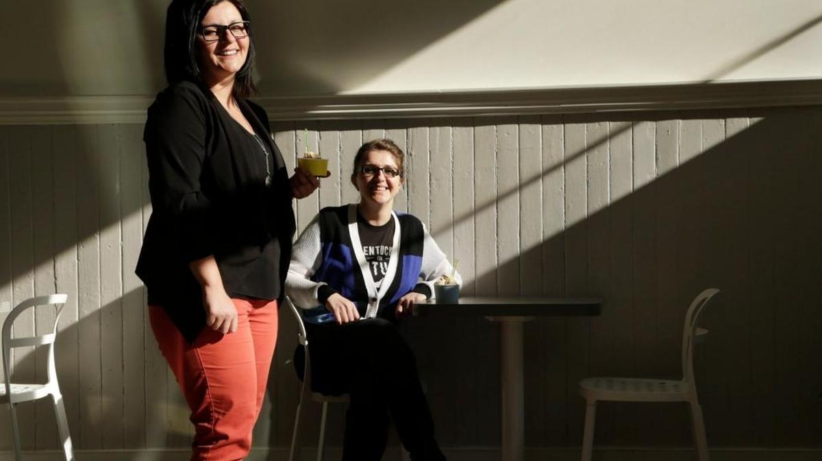 Sisters Selma Sulejmanagic, left, and Alma Kajtazovic own Sorella, a gelato shop soon to open on North Limestone in Lexington.