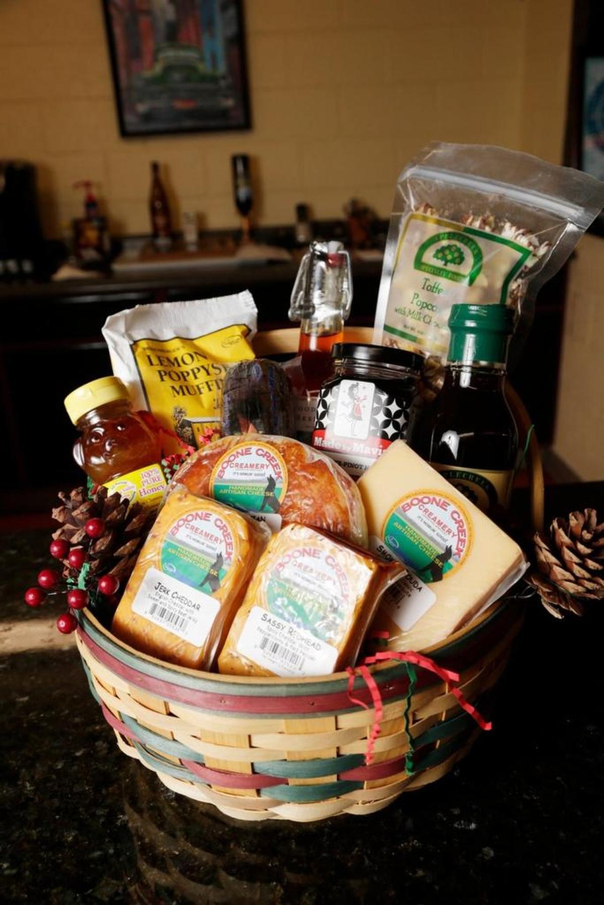 Boone Creek Creamery regularly prepares gift baskets of Kentucky Proud items from the selection at its Kentucky Proud store on Palumbo Drive in Lexington and ships them all over the country.