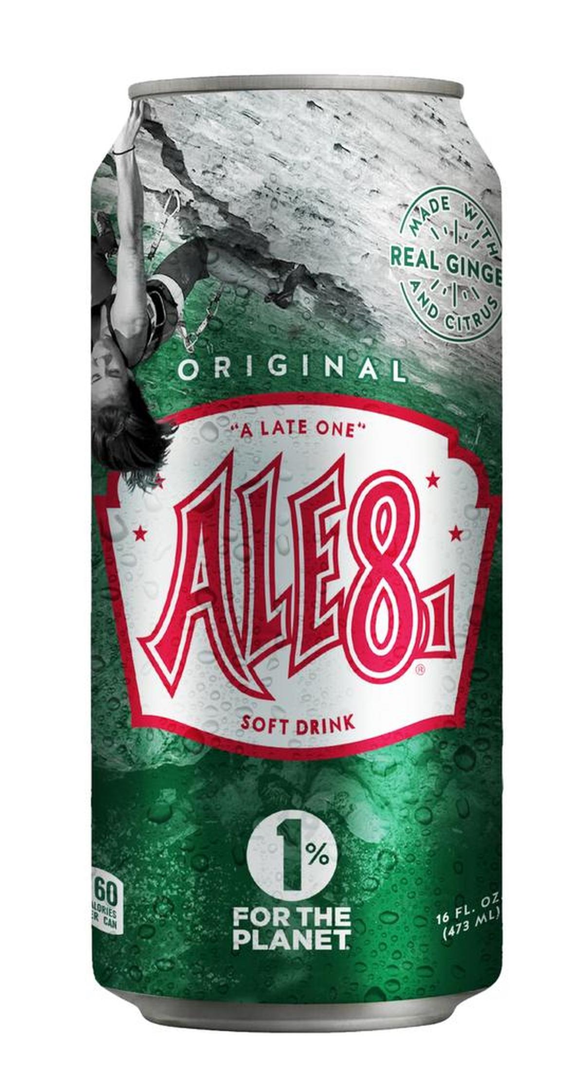 Ale-8-One’s new “Can with a Cause,” which benefits local environmental non-profits working in the Red River Gorge. The 16-ounce can features imagery of professional climber Paige Claassen scaling a sandstone cliff in the gorge. The new 16-ounce cans are available in Kroger and convenience stores.