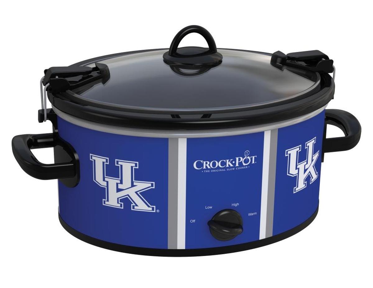 This year’s hot accessory for tailgating at Kroger Field is the UK Crock-Pot. It’s six quarts, programmable, has a locking lid, and sells for around $50.
