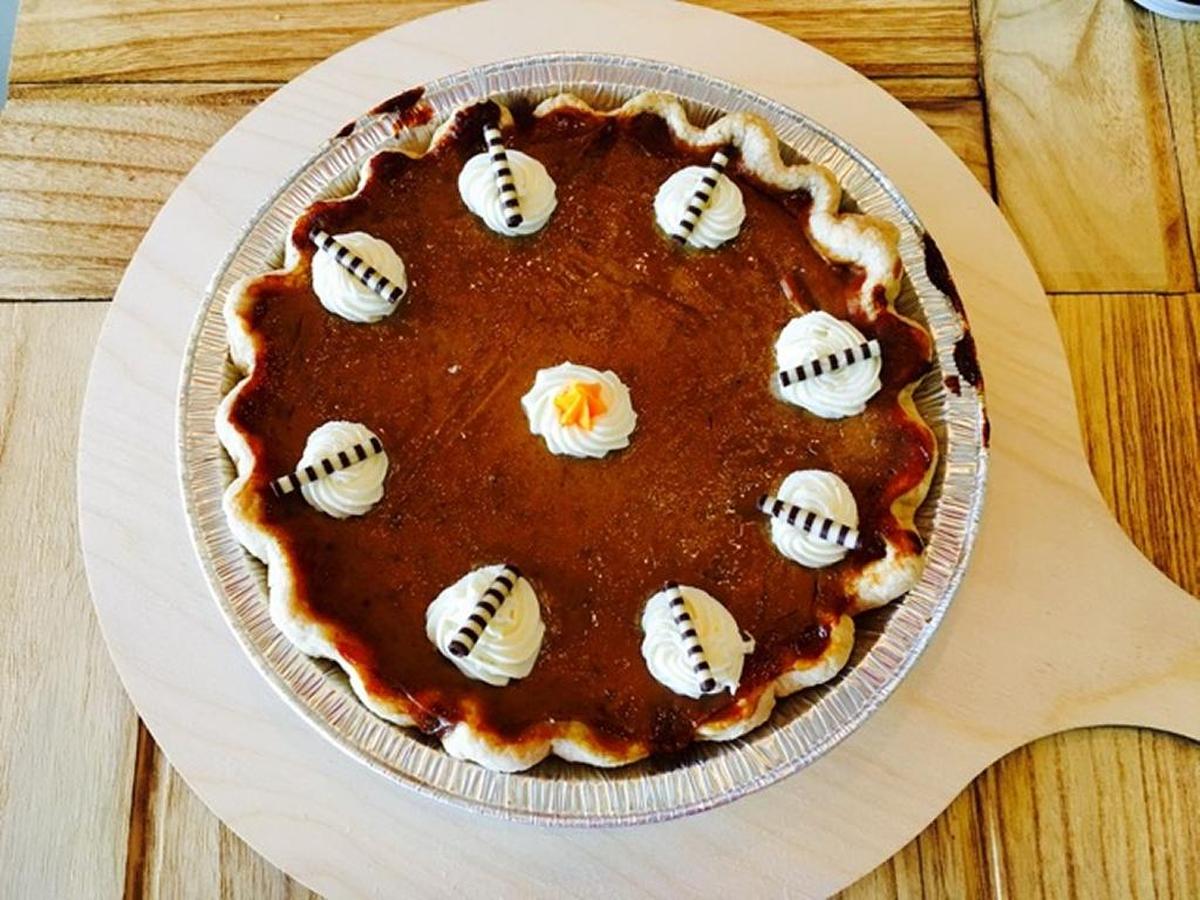 Martine’s Pastries has pumpkin pies available for order for $19. The bakery also has apple crumble, chocolate pecan and mini pies.