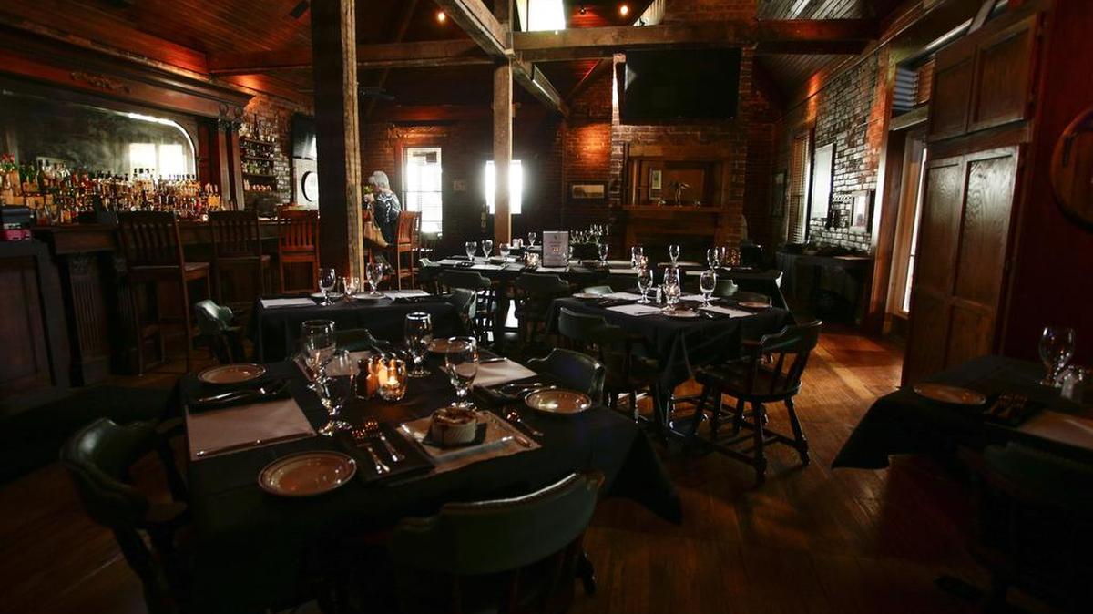 The main dining room at Blue Heron Steakhouse on Jefferson Street in Lexington.