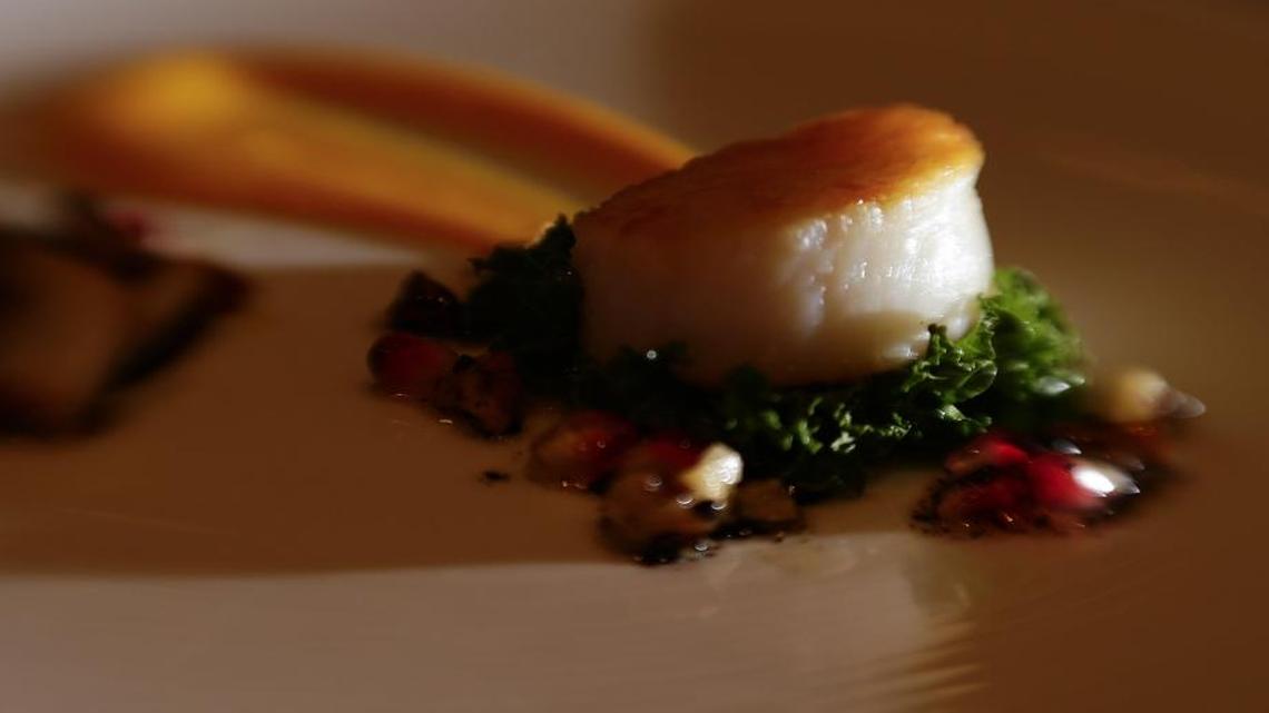 Black walnuts are good in savory foods, not just desserts. Dudley’s Chef Mark Richardson is particularly into cooking savory dishes like scallops, which are dressed with a black walnut vinaigrette.