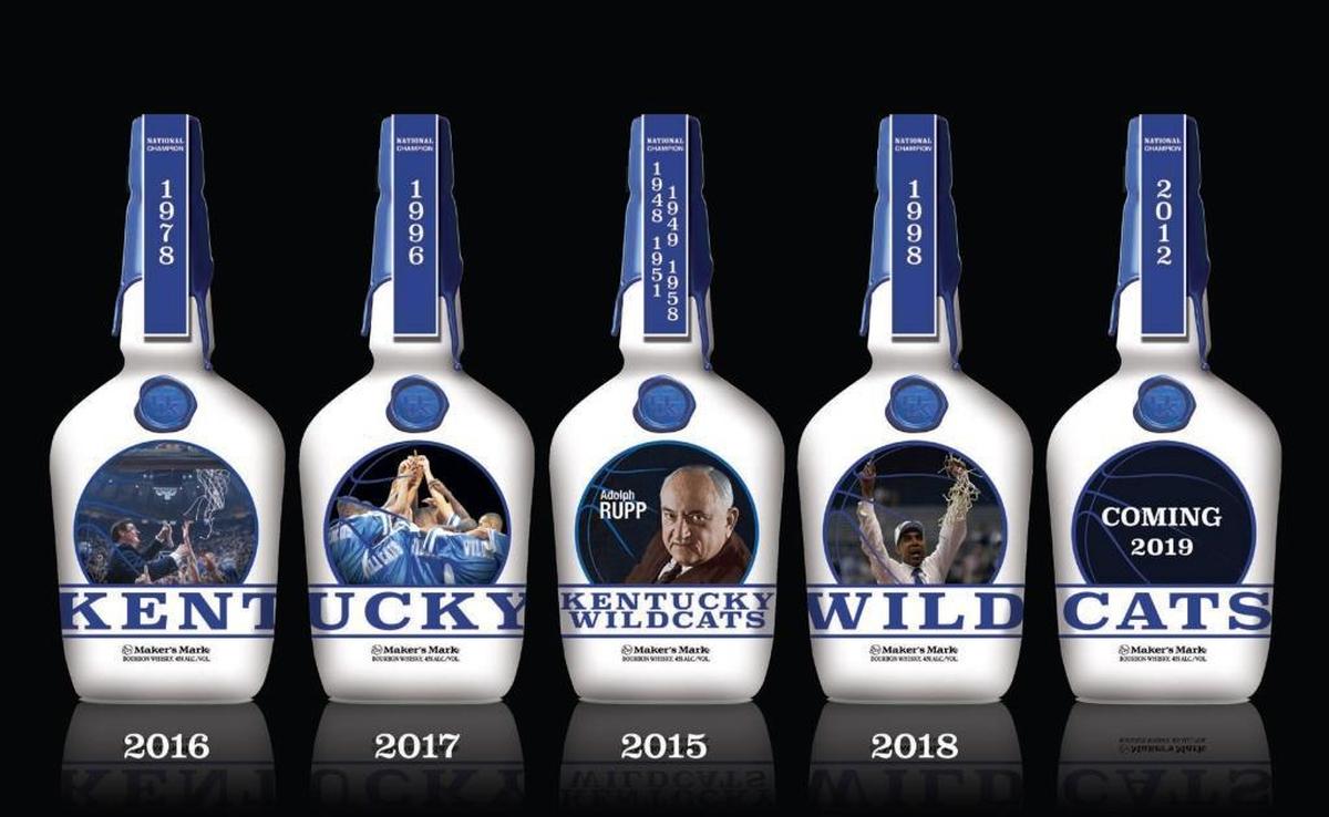 The UK Maker’s Mark bottle series is “among the most popular we’ve ever produced,” said Rob Samuels of the distillery. Next year’s bottle will honor the 2012 champions coached by John Calipari.