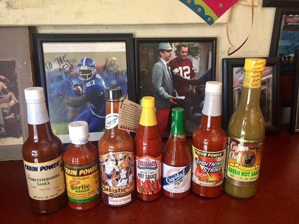 With a tailgating order of three quarts (or more) from Bourbon n’ Toulouse, you get a free bottle of hot sauce, your choice.