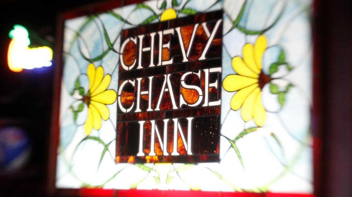 An old stain glass sign at the Chevy Chase Inn on Euclid Ave. in Lexington, which is celebrating 85 years in business with a party on Saturday.
