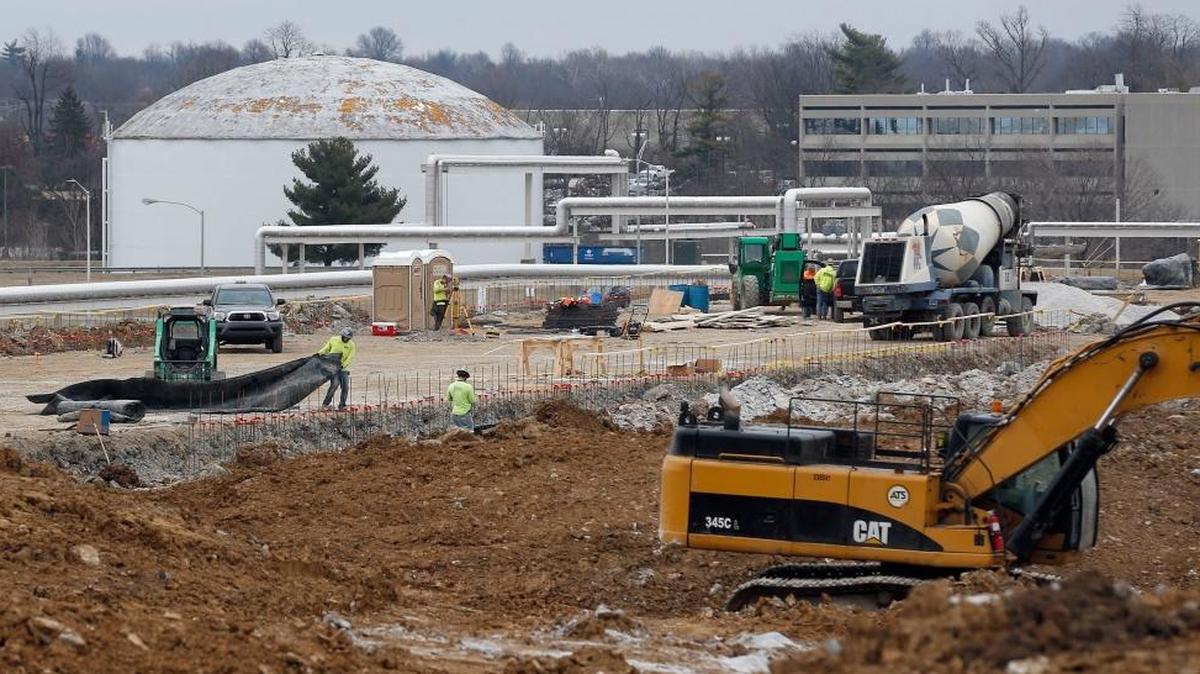 The FedEx freight service center, under construction earlier this year, will open this week.