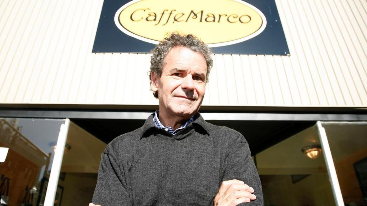 Owner Mark Newberry at CaffeMarco on Main Street in Paris, Ky.