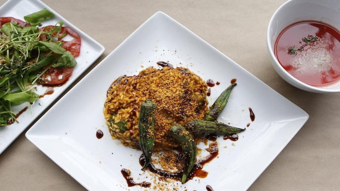 Heirloom tomato salad, carrot-ginger risotto and melon bisque are among the Ornish dinner offerings at Table Three Ten.