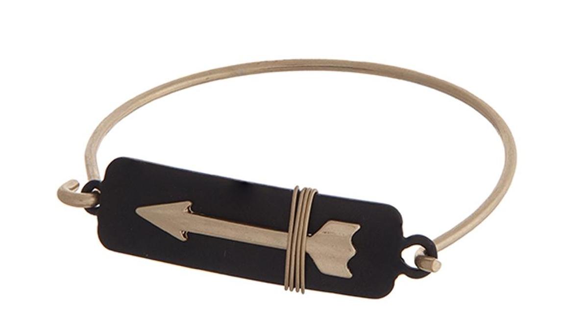 This bangle bracelet with a wire-wrapped arrow accent is $10 at House.jewelry.