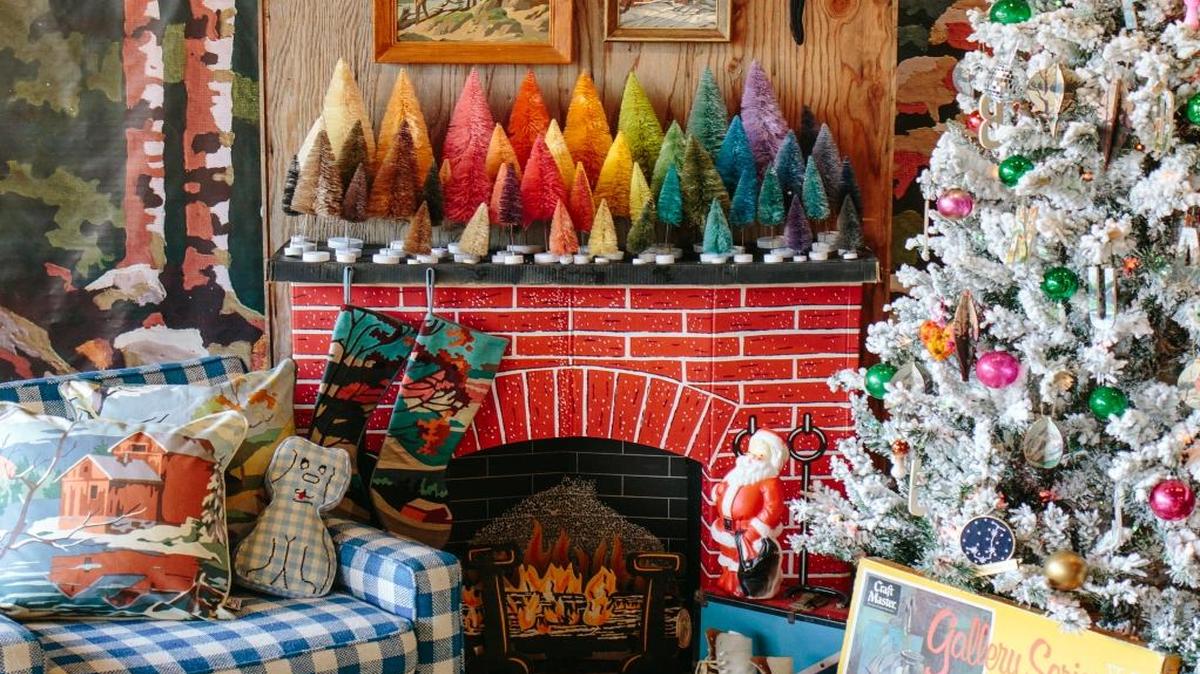 A kaleidoscope of bottle brush trees decorate the Christmas display at Street Scene. Don’t miss the store’s holiday open house with Coffee Times this weekend.