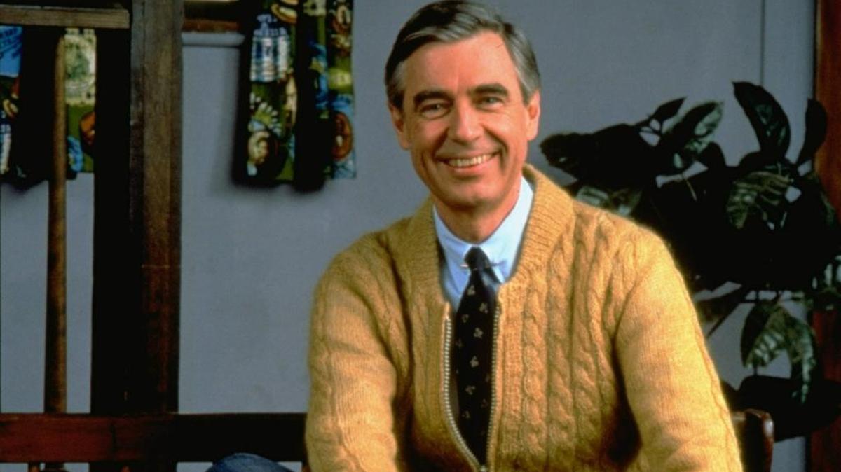 Fred Rogers in 1996 on the set of his television show “Mister Rogers’ Neighborhood.”