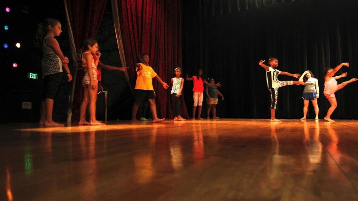 Young girls learned to dance on stage as part of the Lyric Theater’s Summer Youth Programming with instruction from Jeana Klevene.