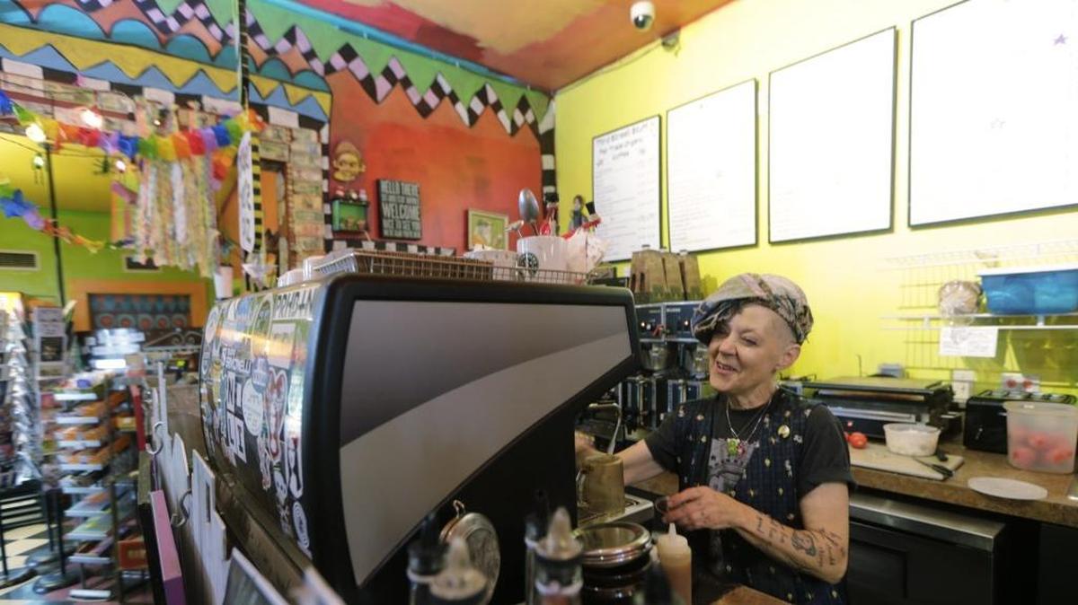 Pat Gerhard made espresso drinks at Third Street Stuff and Coffee in Lexington, Ky, on July 7, 2016.
