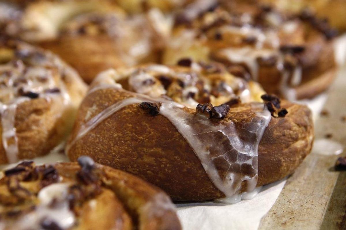 Pecan danish at Magee’s Bakery. Magee’s bakers make danish in 150-pound batches that will made about 50 dozen danish a day.