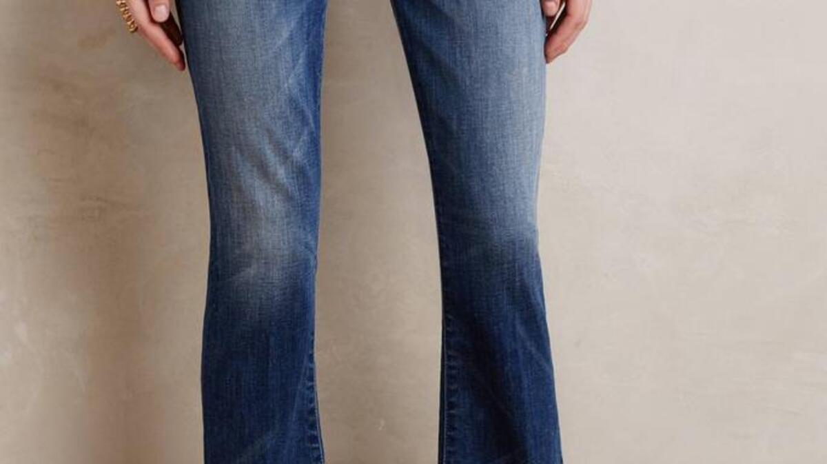Mother cropped flare jeans with a distressed hem, $205 at Anthropologie.
