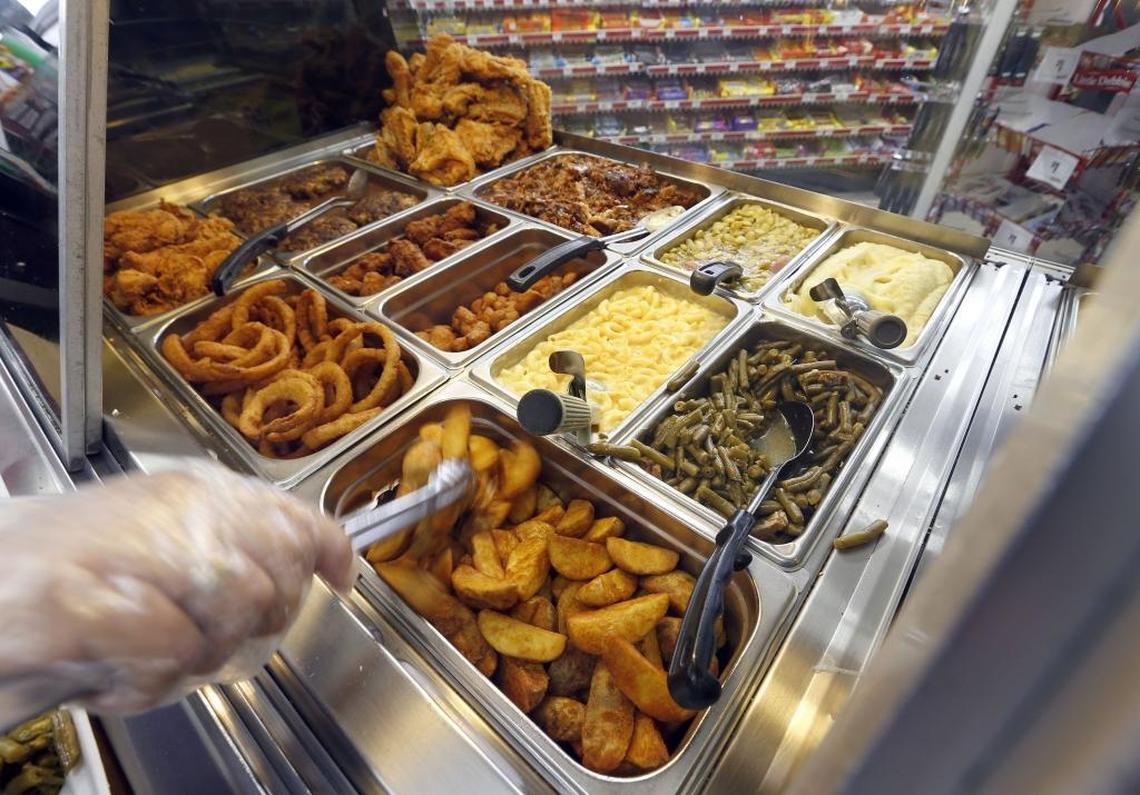 Becky Mayes picked up potatoes for a plate lunch at the J&B Deli.