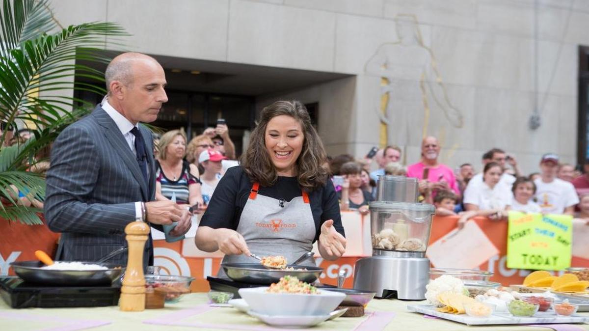 Matt Lauer and Elizabeth Mayhew on the ‘Today’ show July 11. Mayhew, a Louisville native, will speak at the Kentucky Center on Aug. 23.