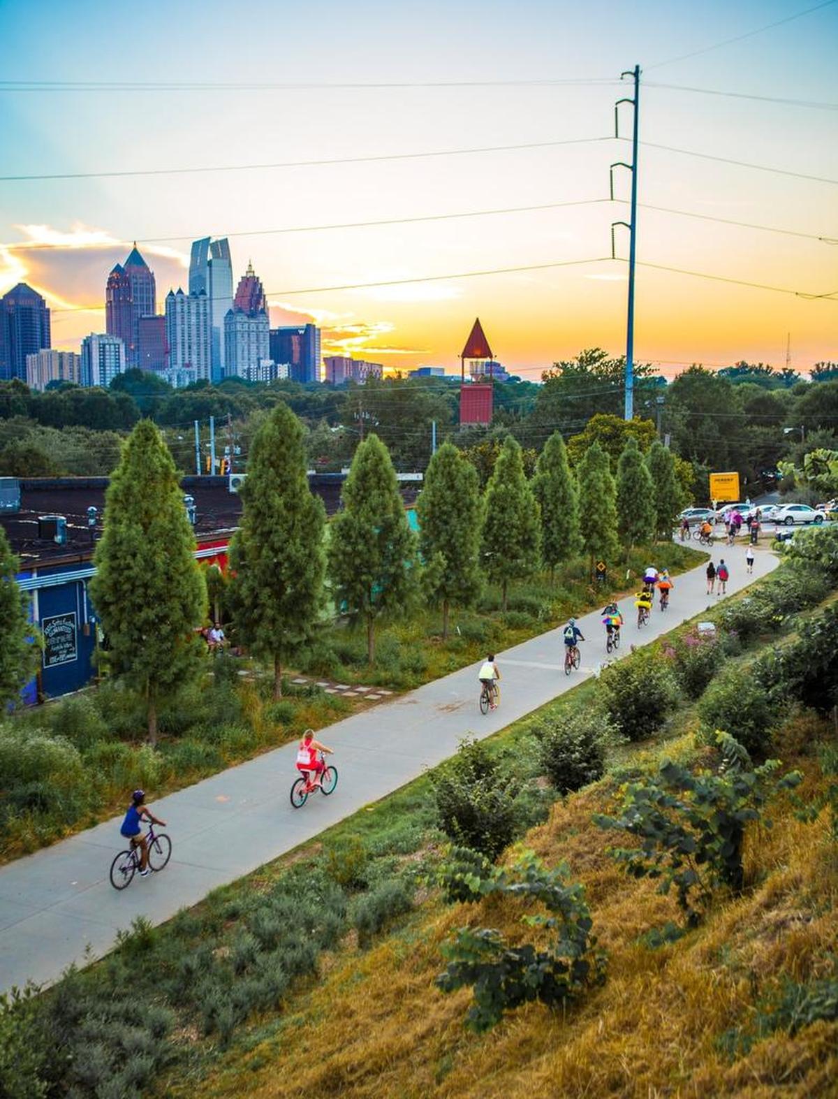 A view of the Midtown Atlanta skyline from the BeltLine, which is planned to go around the city.