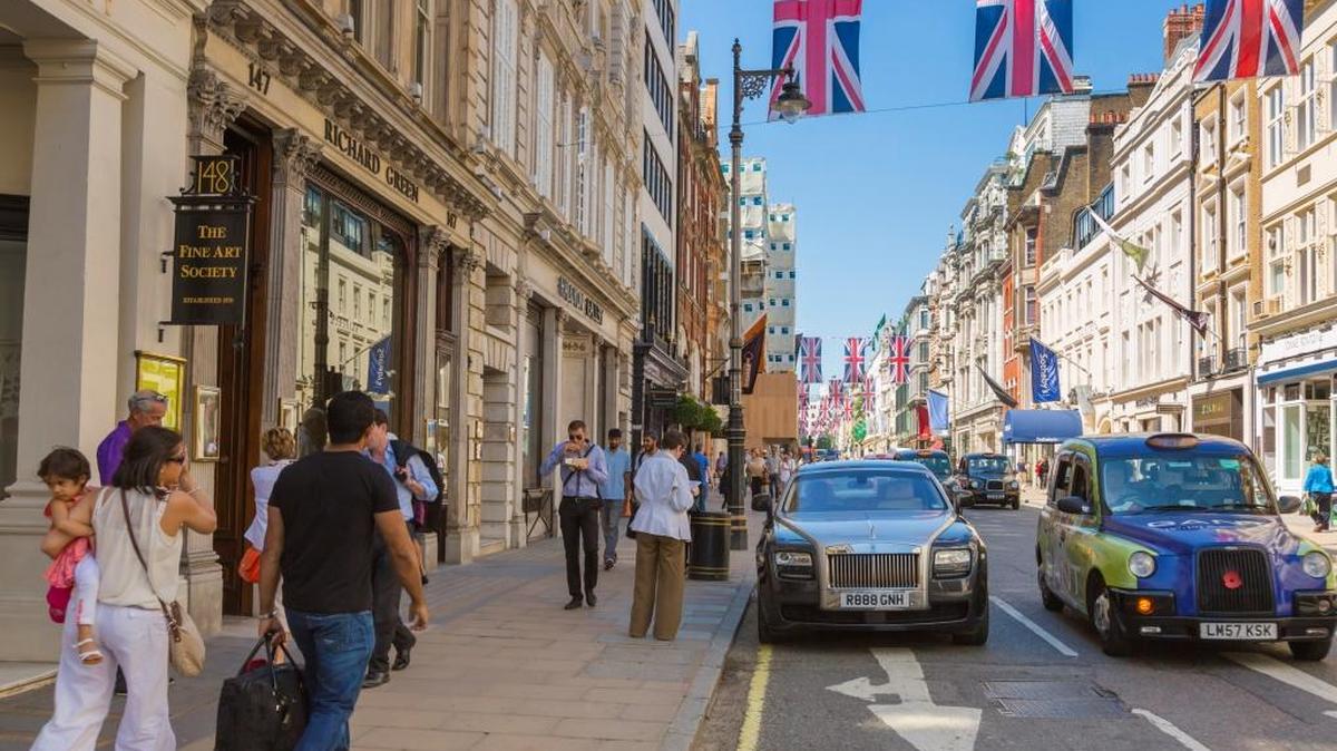 New Bond Street is lined with high-end shops.