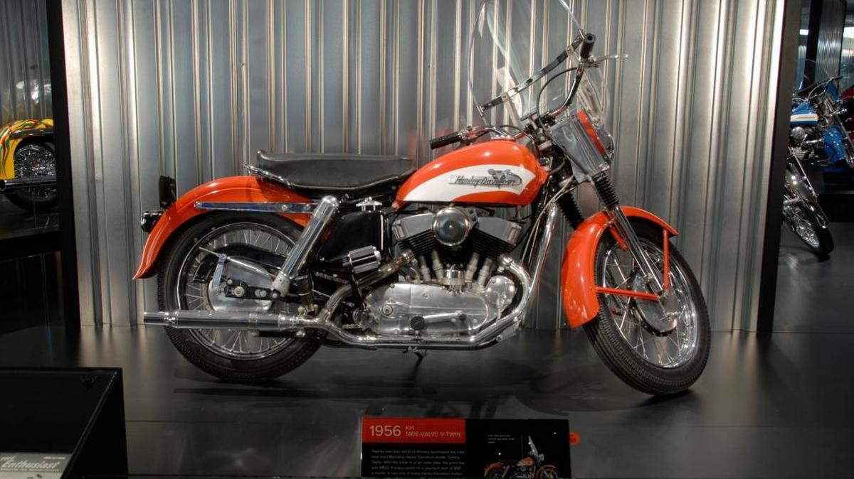 Elvis Presley’s 1956 Harley-Davidson KH at the Harley-Davidson Museum.